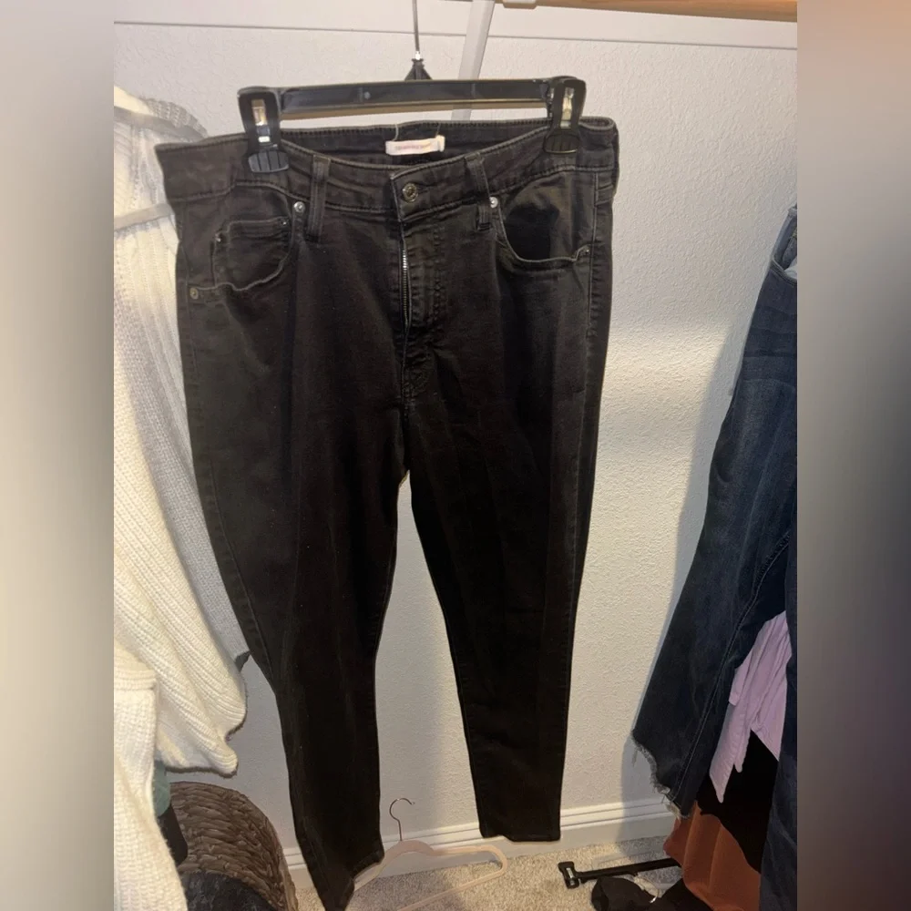 Levi’s Women’s High Rise Skinny Jeans Size‎ 33 Black Stretch Denim - Picture 2 of 4